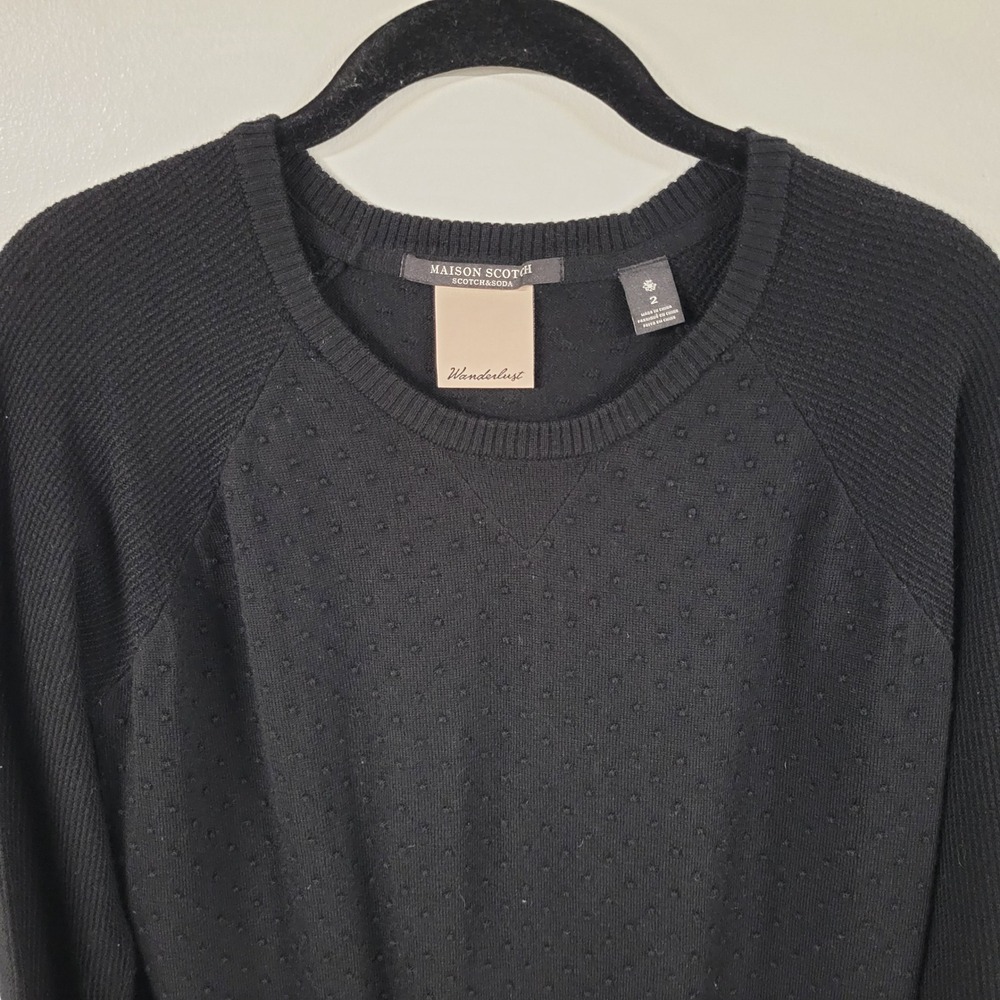 Maison Scotch Scotch & Soda Wanderlust Black Dot Textured Knit Sweater Size 2